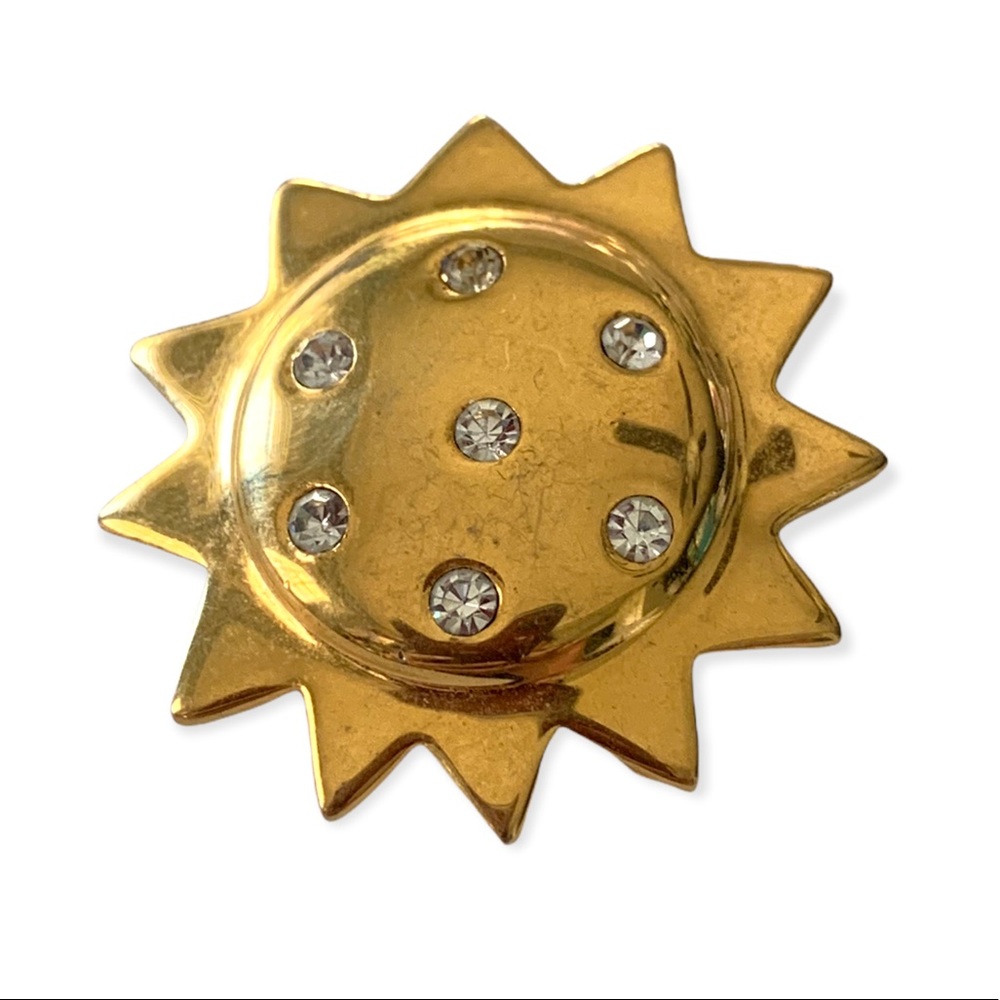 Brooch sun with crystals